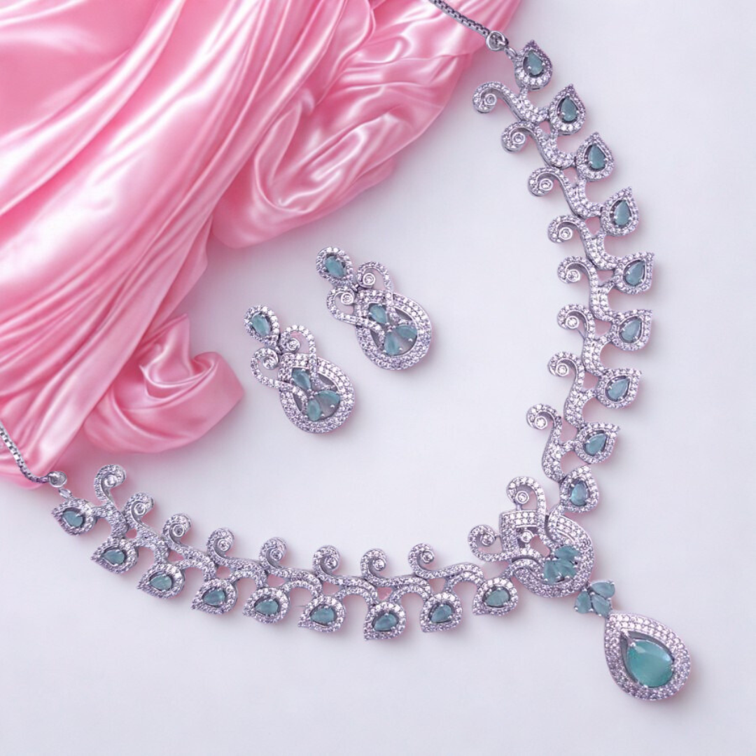 AmericanDiamondTeardropNecklaceSet-MINT-ADNeck9607