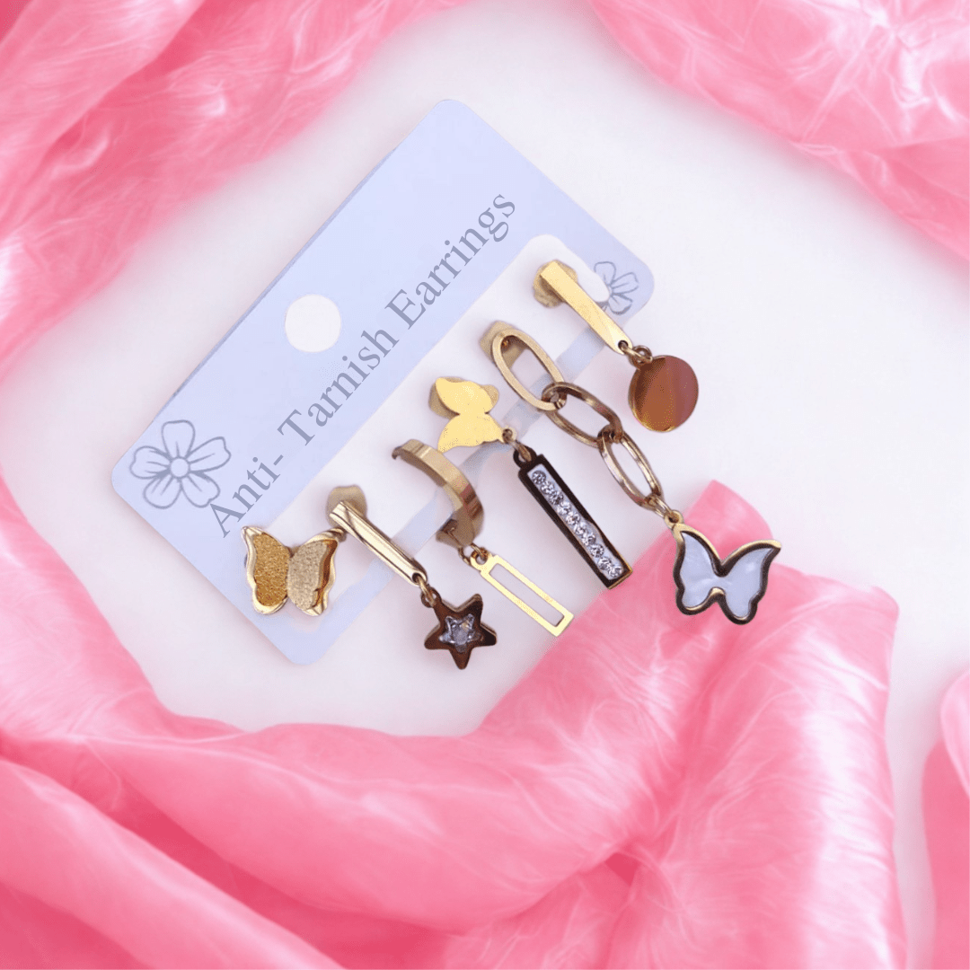 GlowBloom Combo of 4 💖 - Anti - Tarnish Jewellery for Effortless Elegance - Bellavera Jewels