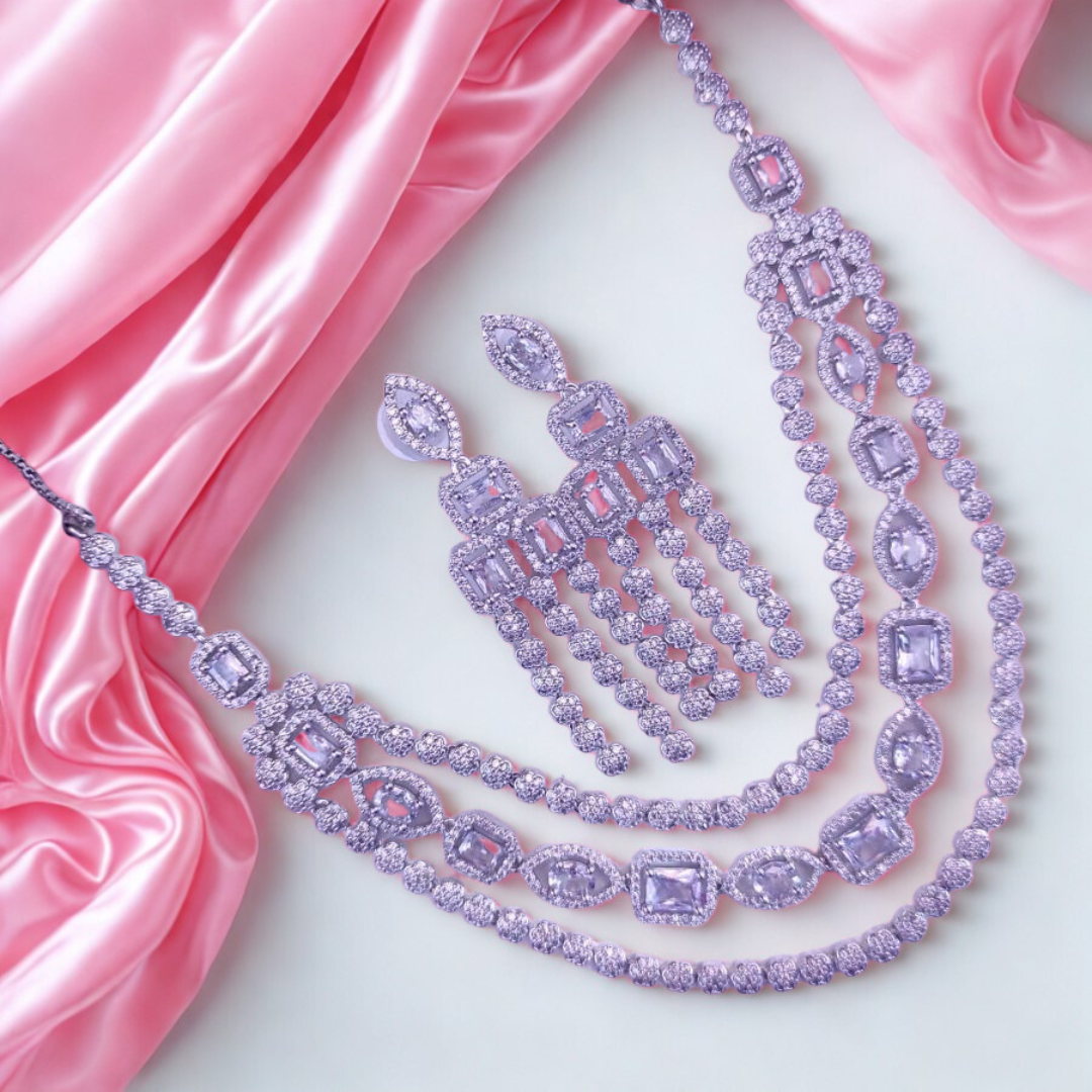 BridalGrandAmericanDiamondNecklaceSet-WHITE-ADNeck8914