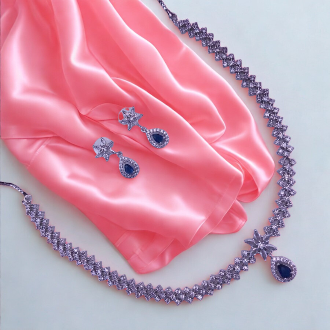 ElegantAmericanDiamondNecklaceSet-BLUE-ADNeck9496