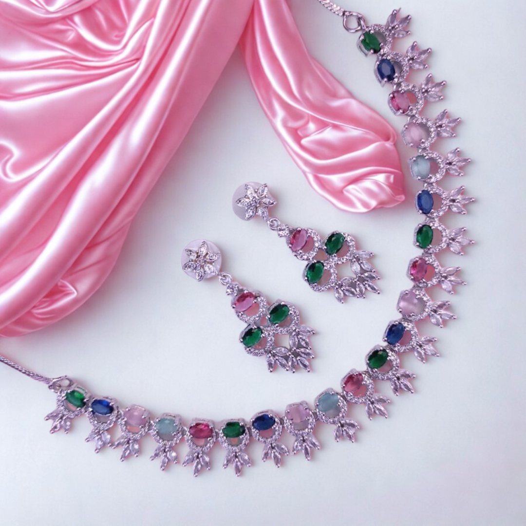 ElegantAmericanDiamondNecklaceSet-MULTI-ADNeck9025