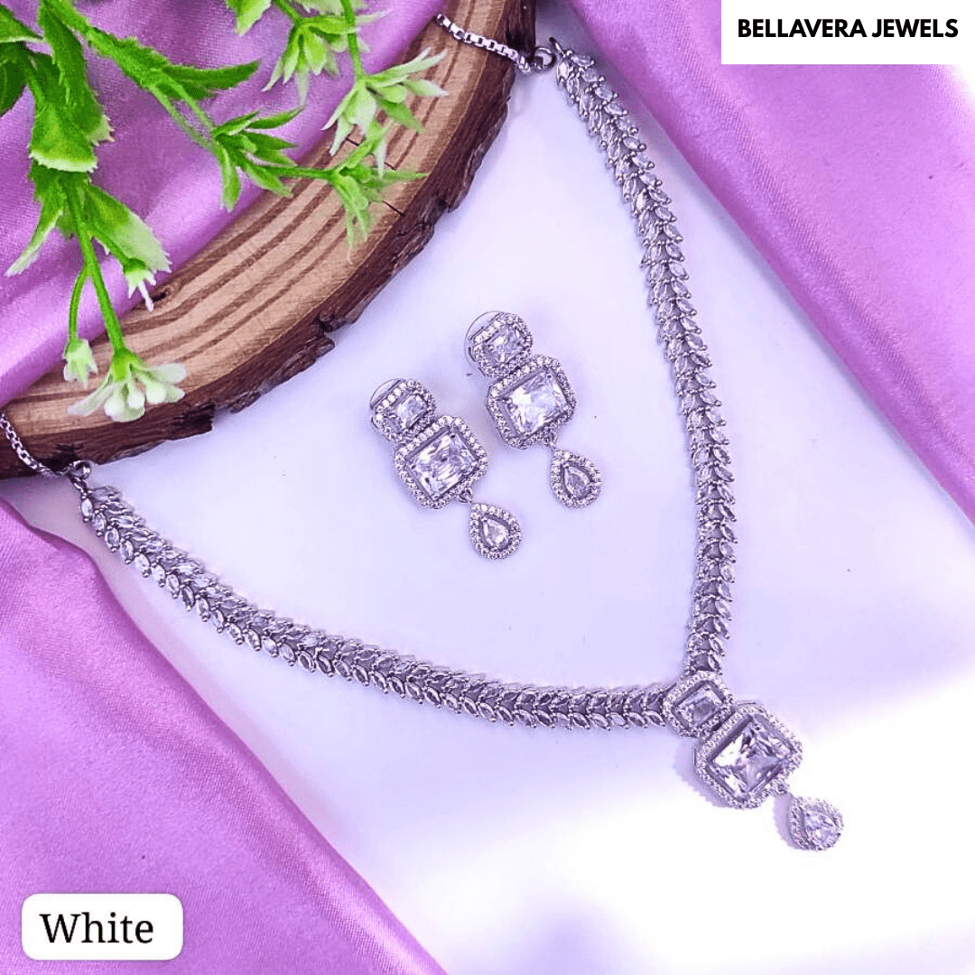 Elegant American Diamond Necklace Set - Bellavera Jewels