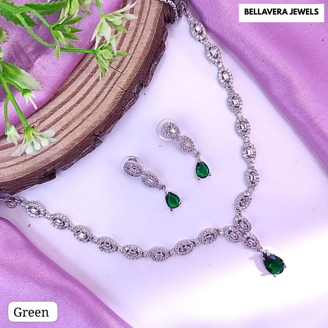 ElegantDropStoneNecklaceSet-GREEN-ADNeck8659