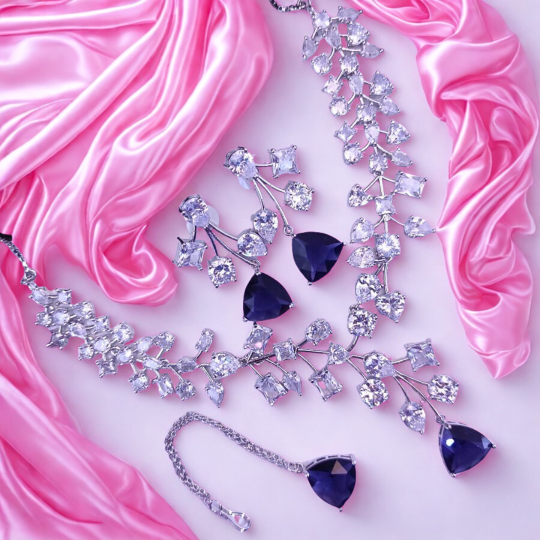 ElegantFloralAmericanDiamondNecklaceSet-PURPLE-ADNeck8941