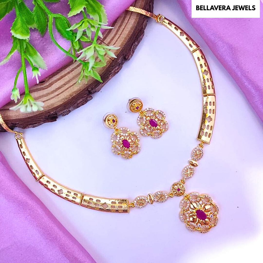 ElegantFloralGoldNecklaceSet-GOLD-ADNeck8507