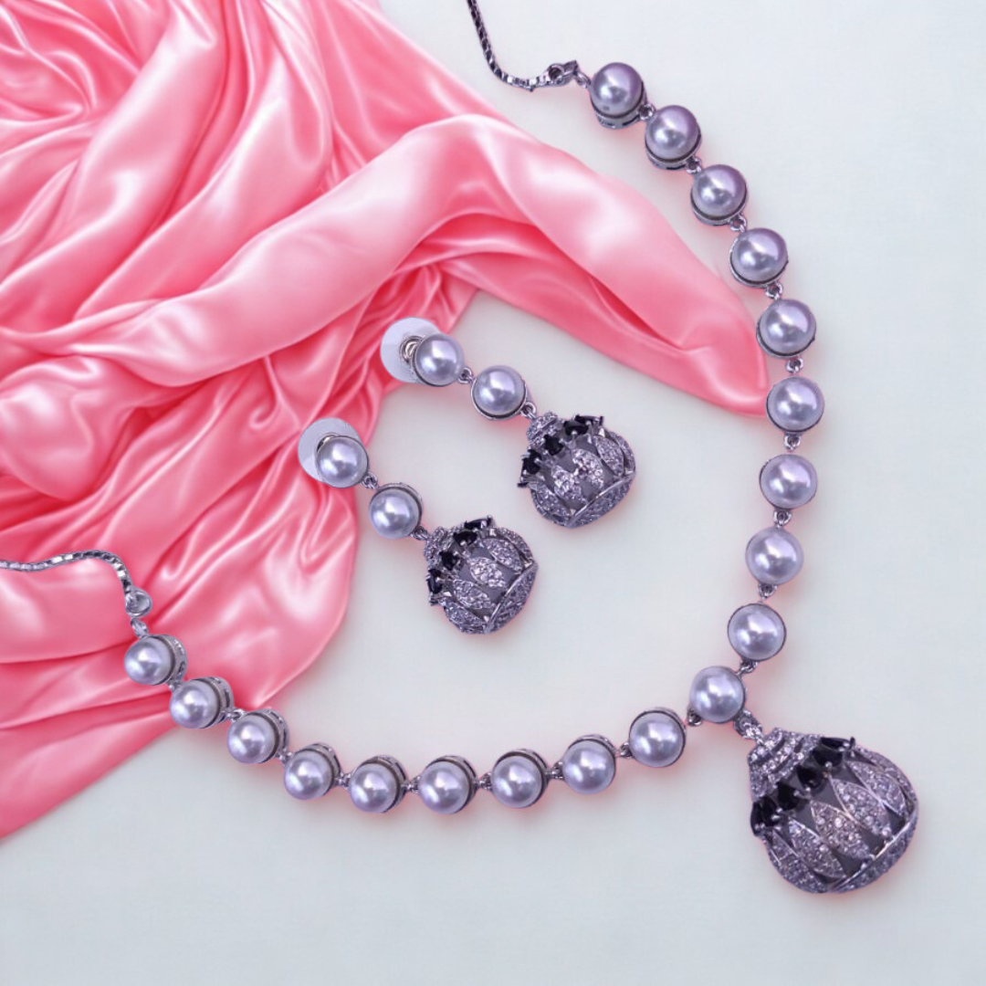 ElegantPearl_CZPendantNecklaceSet-BLACK-ADNeck9483