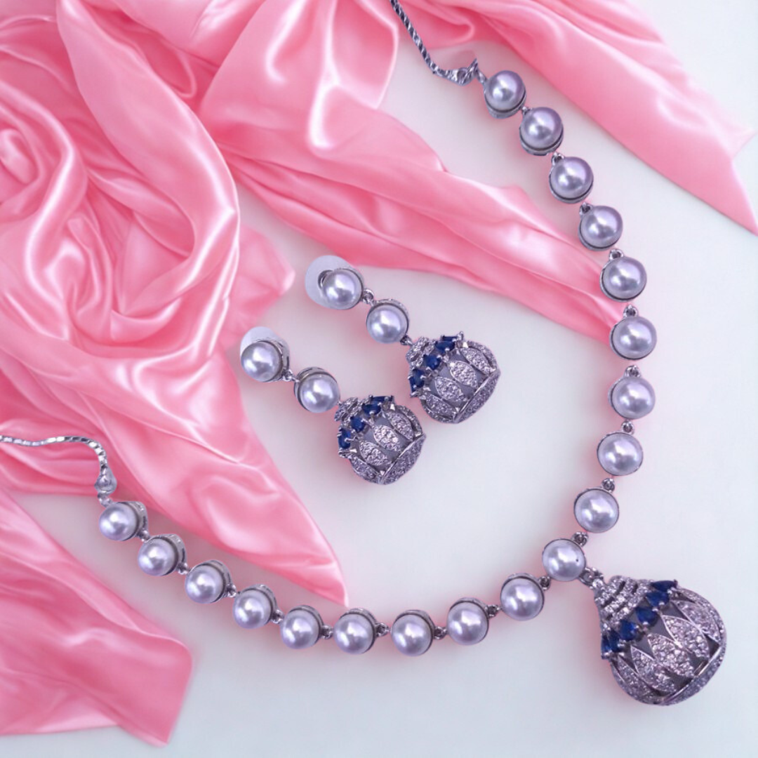ElegantPearl_CZPendantNecklaceSet-BLUE-ADNeck9485