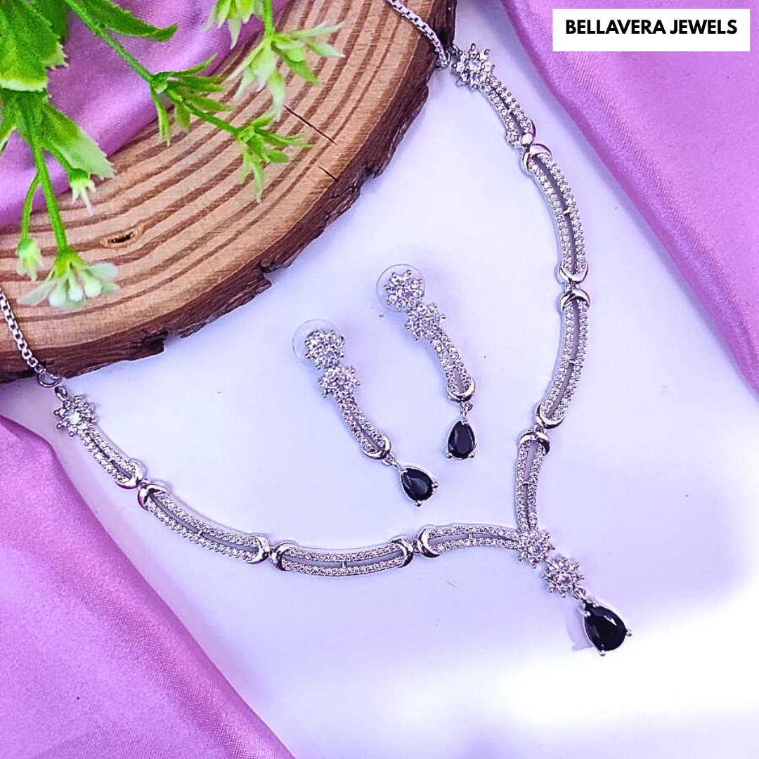ElegantTear-DropPendantNecklaceSet-BLACK-ADNeck8664