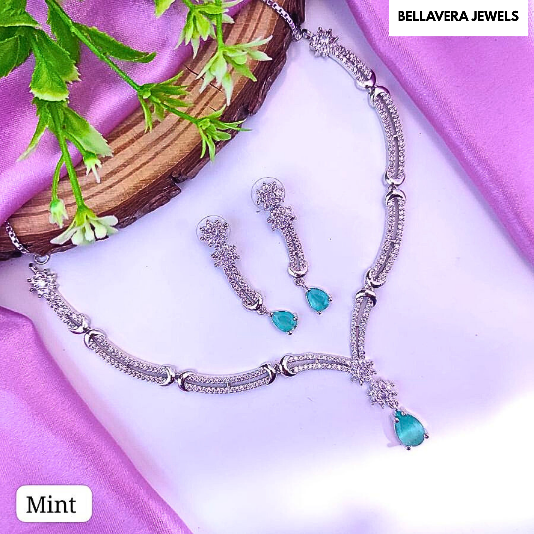 ElegantTear-DropPendantNecklaceSet-MINT-ADNeck8663
