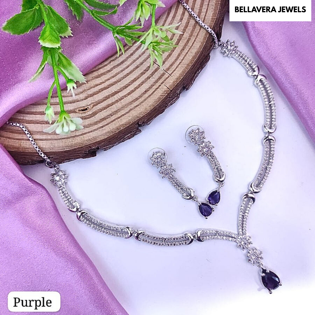 ElegantTear-DropPendantNecklaceSet-PURPLE-ADNeck8666