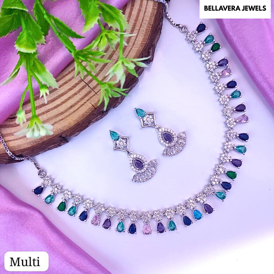 ElegantTeardropNecklaceSet-MULTI - ADNeck8517