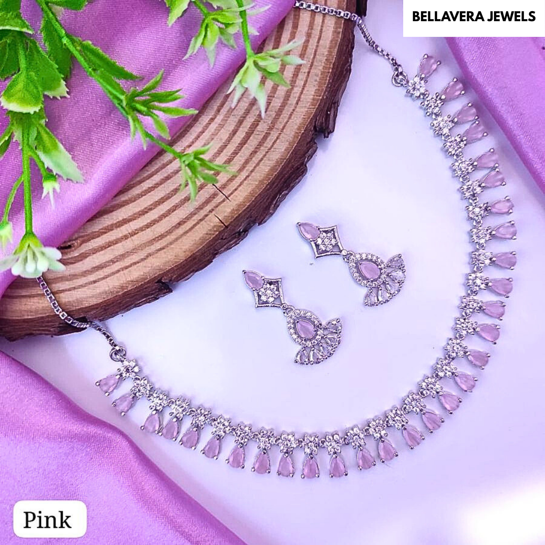 ElegantTeardropNecklaceSet-PINK-ADNeck8519
