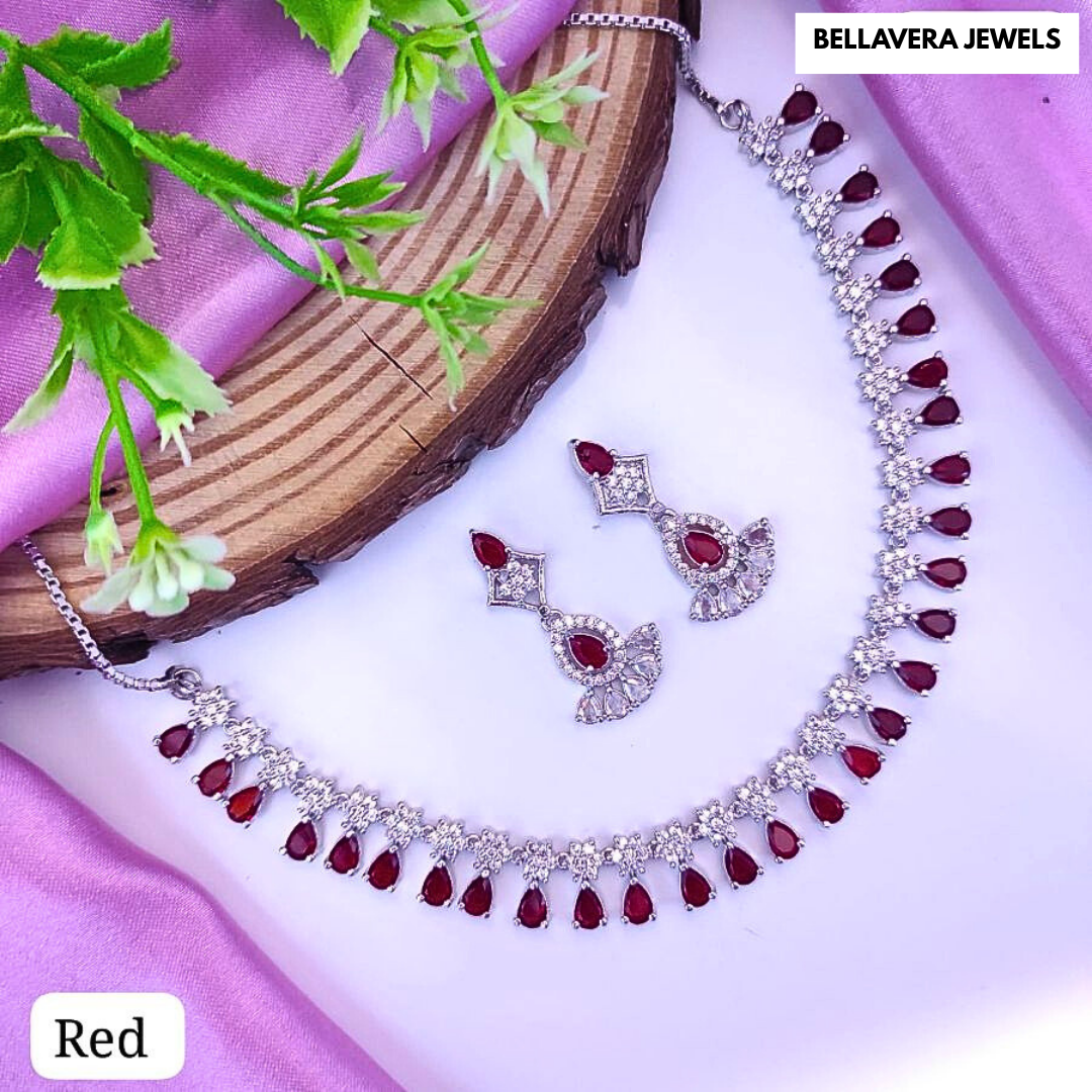 ElegantTeardropNecklaceSet-RED-ADNeck8520