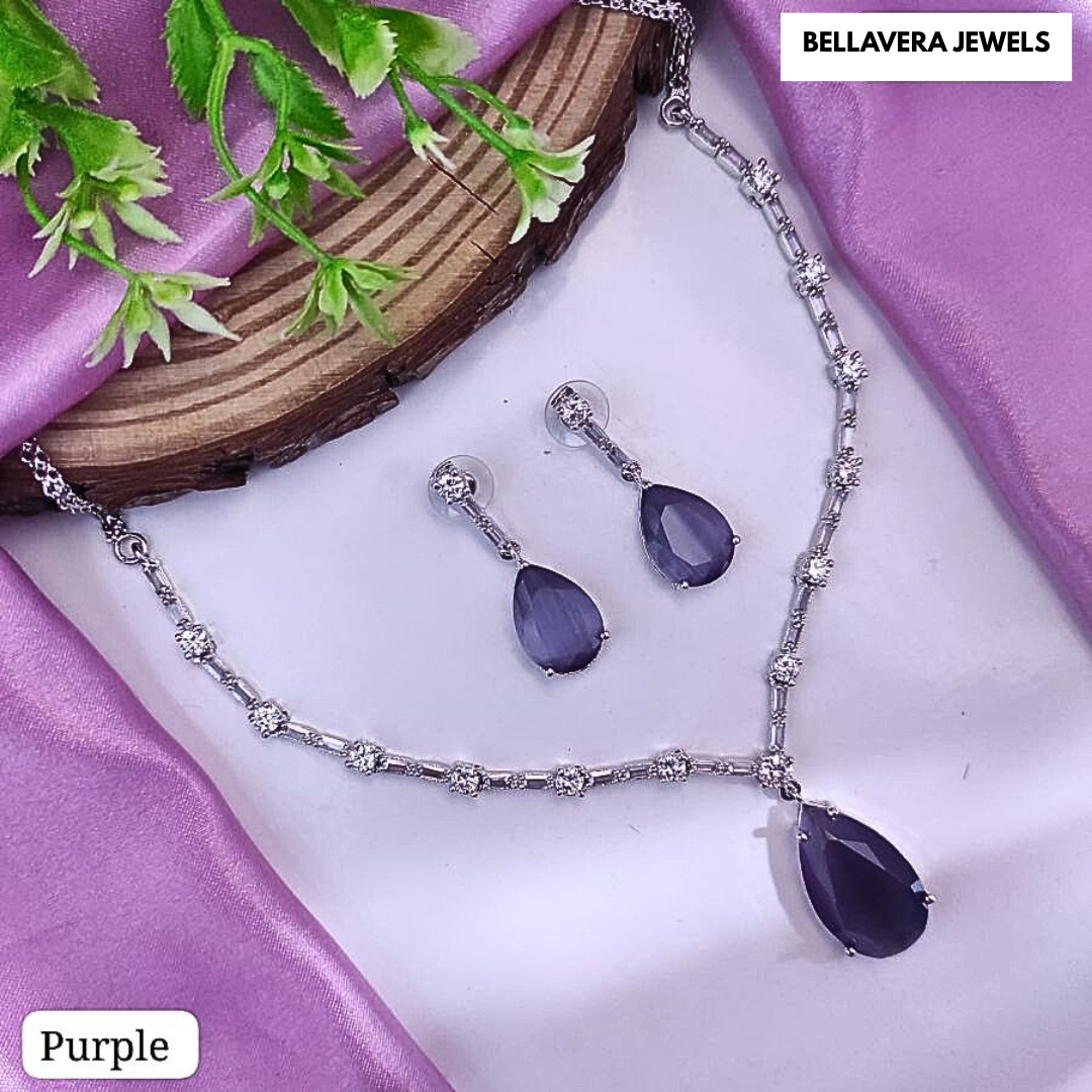 ElegantTeardropNecklace_EarringSet-PURPLE-ADNeck8764
