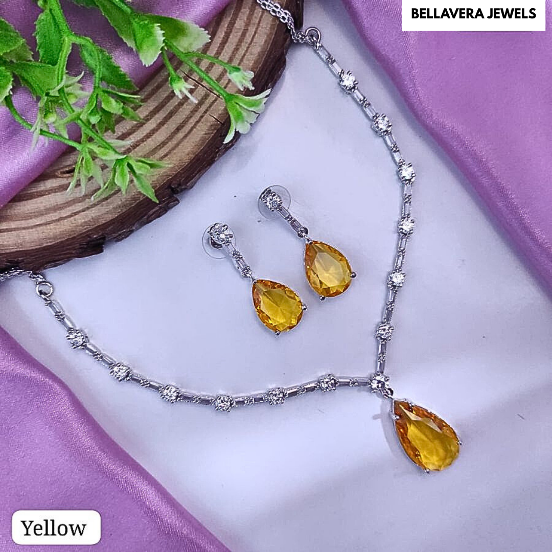 ElegantTeardropNecklace_EarringSet-YELLOW-ADNeck8763