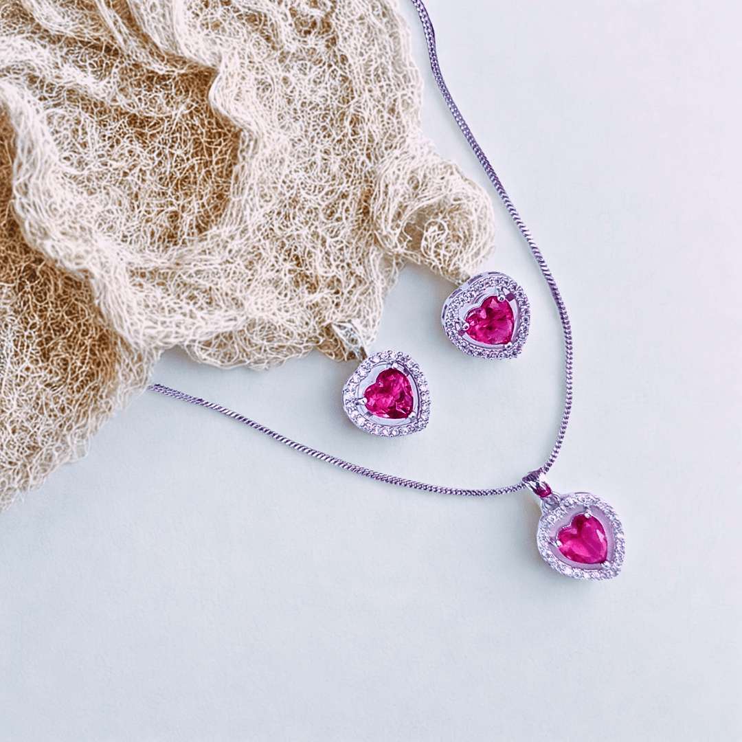 The Sparkle Trio – American Diamond Jewelry Set of 3 (Necklace + 2 Pendants) - Bellavera Jewels