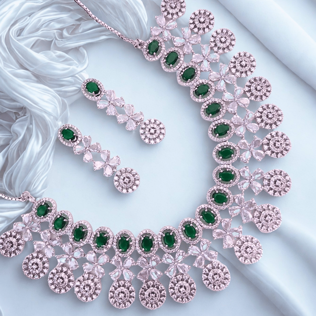 Heavy Work AD Choker Set Statement Necklace for Party & Wedding wear - Bellavera Jewels