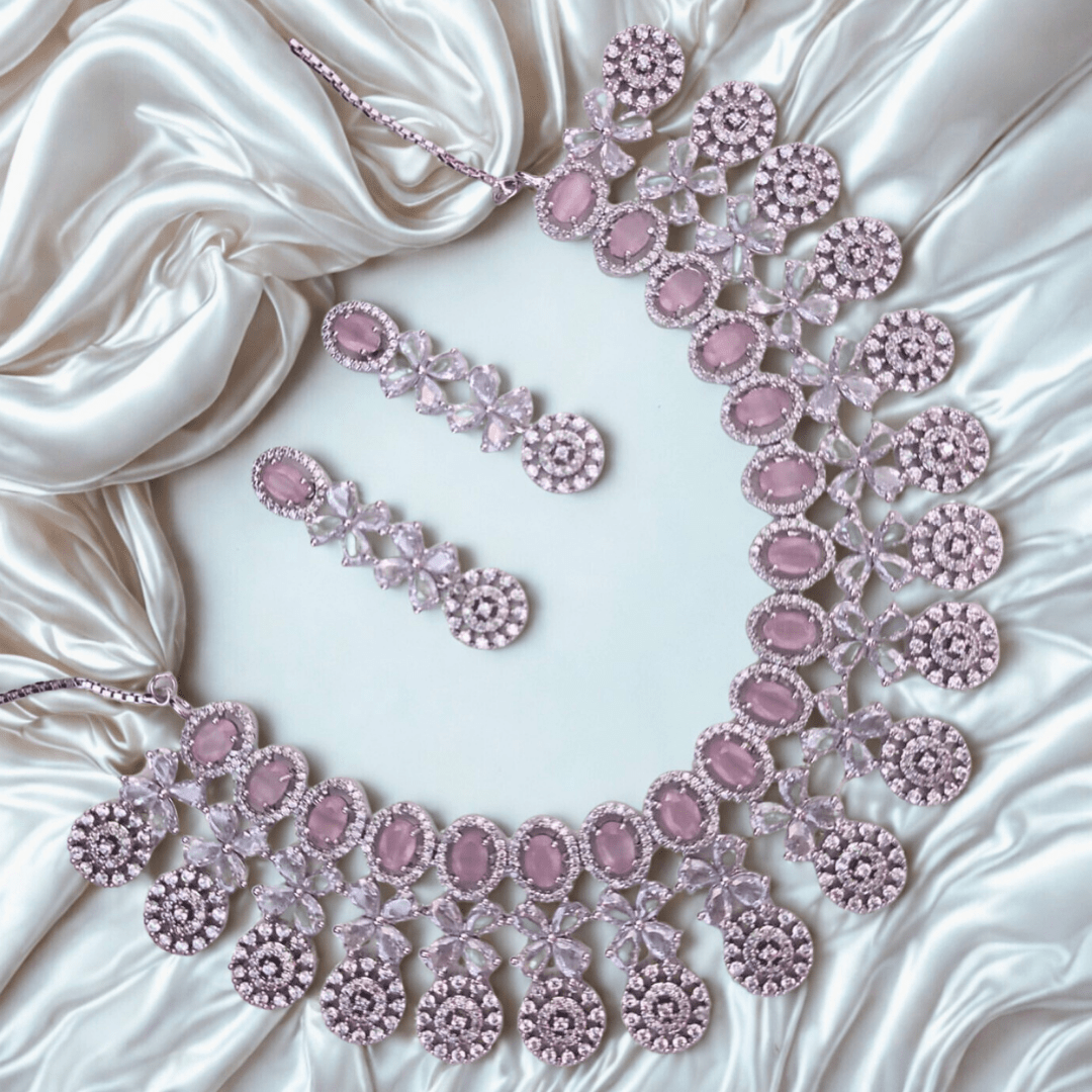 Heavy Work AD Choker Set Statement Necklace for Party & Wedding wear - Bellavera Jewels