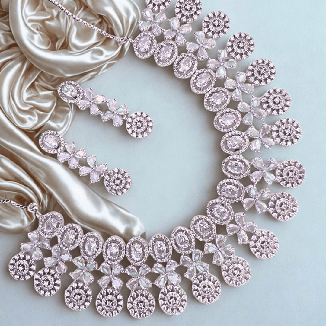 Heavy Work AD Choker Set Statement Necklace for Party & Wedding wear - Bellavera Jewels
