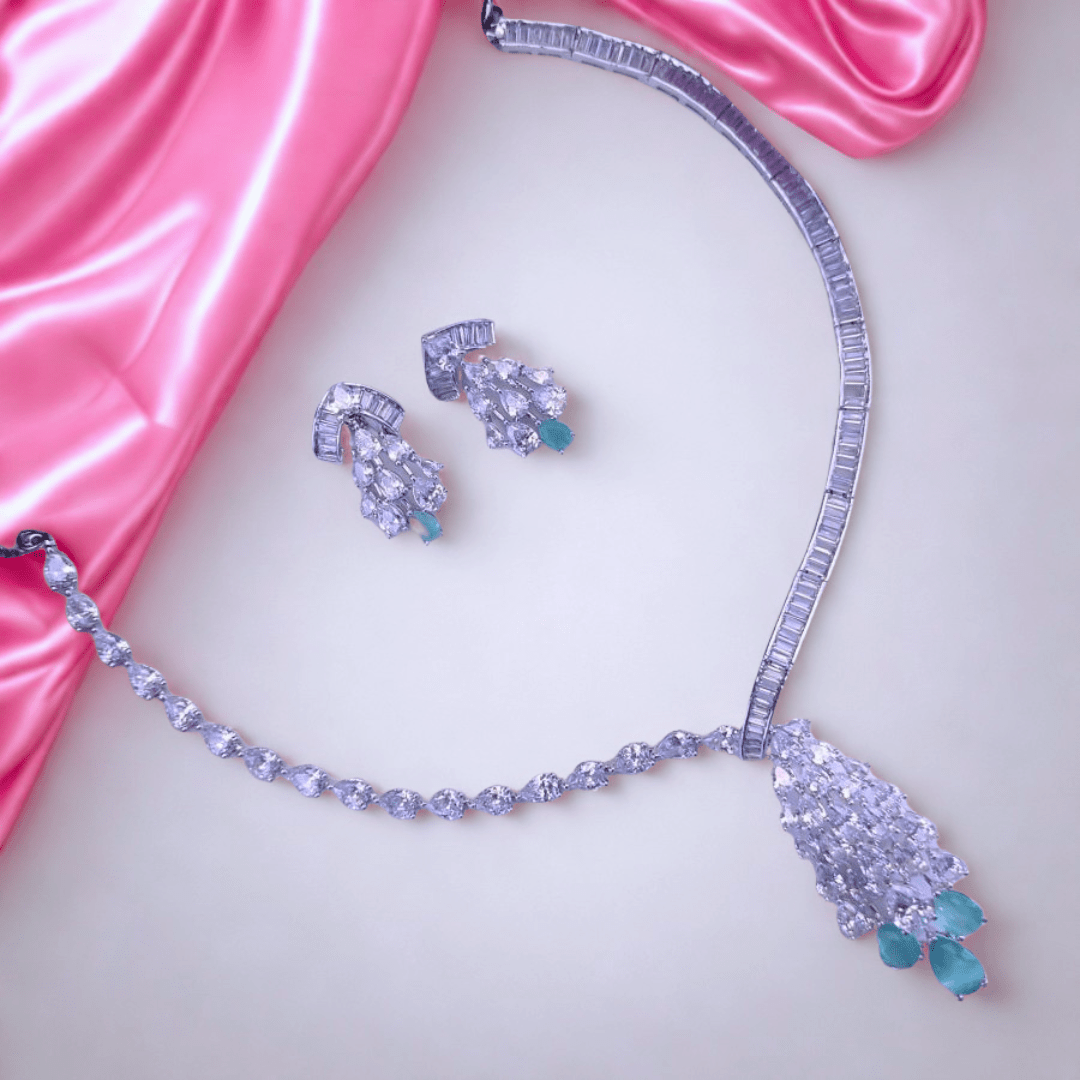 Modern American Diamond Necklace Set - Bellavera Jewels