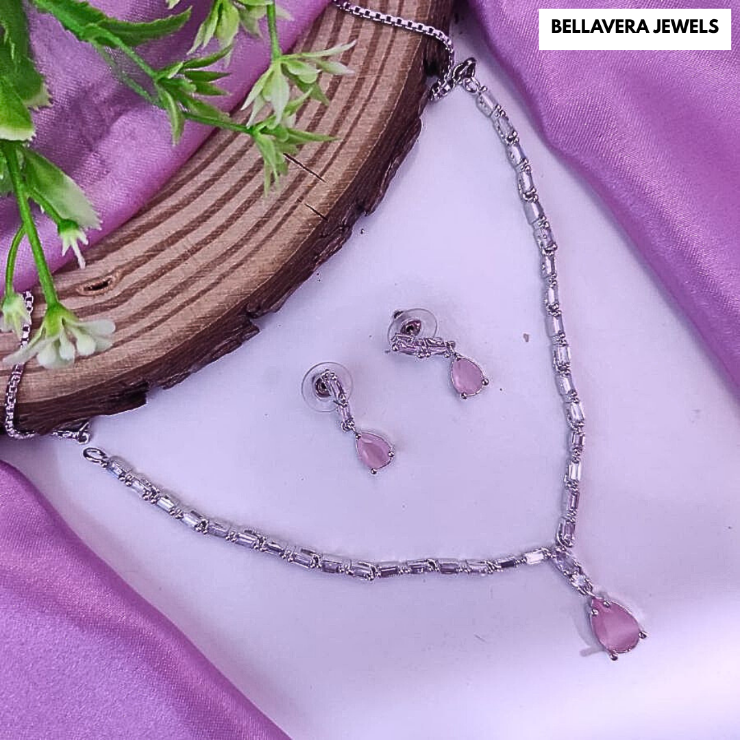 ModernRadianceDropPendantADNecklaceSet-PINK-ADNeck8644
