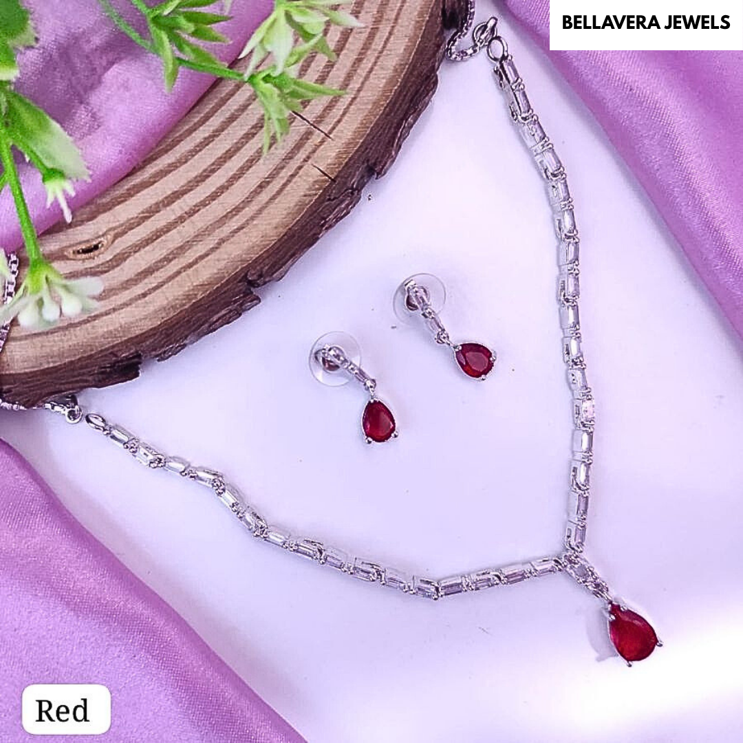 ModernRadianceDropPendantADNecklaceSet-RED-ADNeck8640