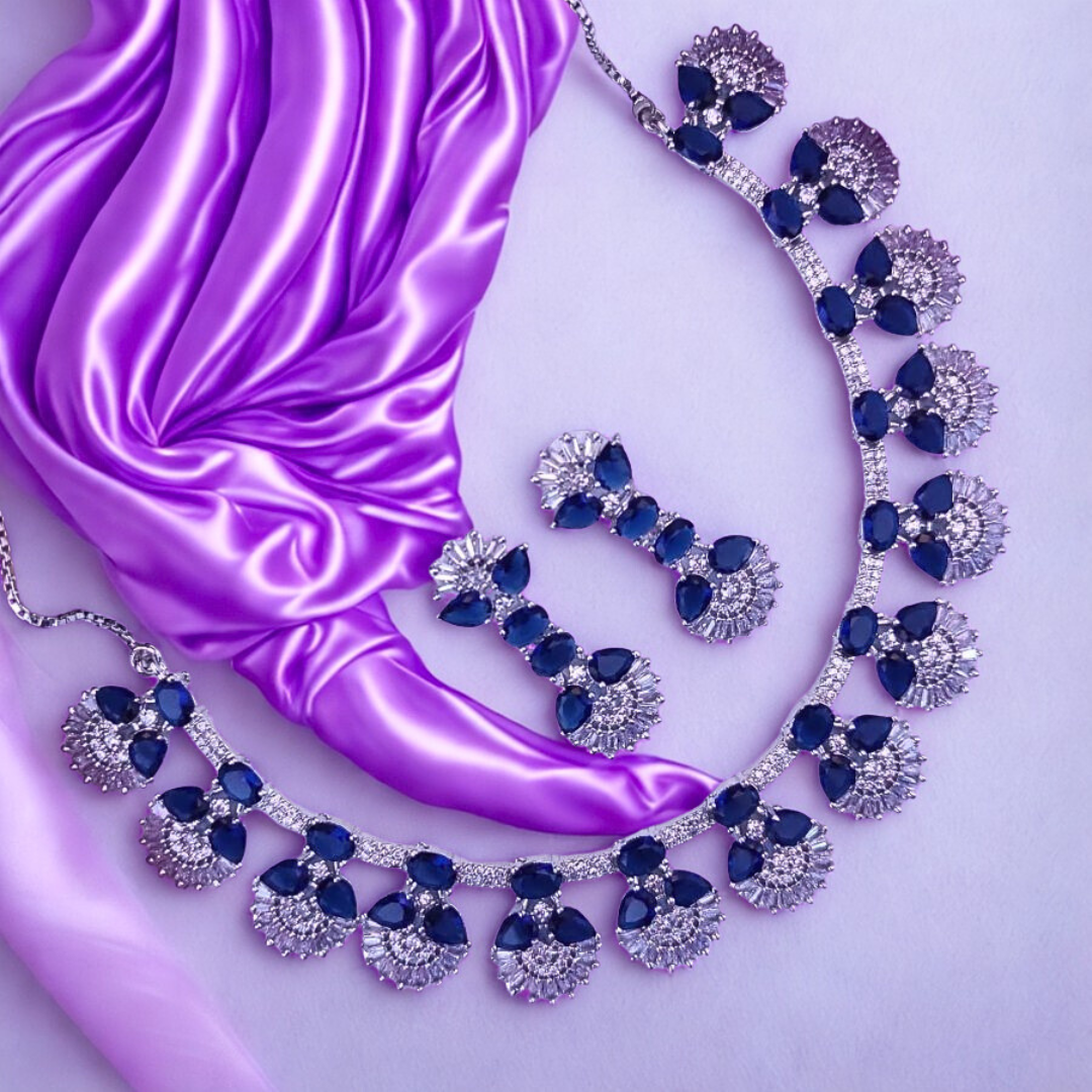 RadiantAmericanDiamondNecklaceSet-BLUE-ADNeck8927