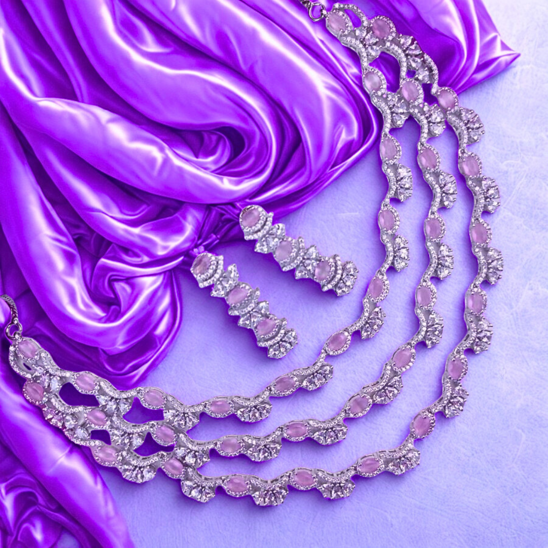 RoyalGraceAmericanDiamondNecklaceSet-PINK-ADNeck8933