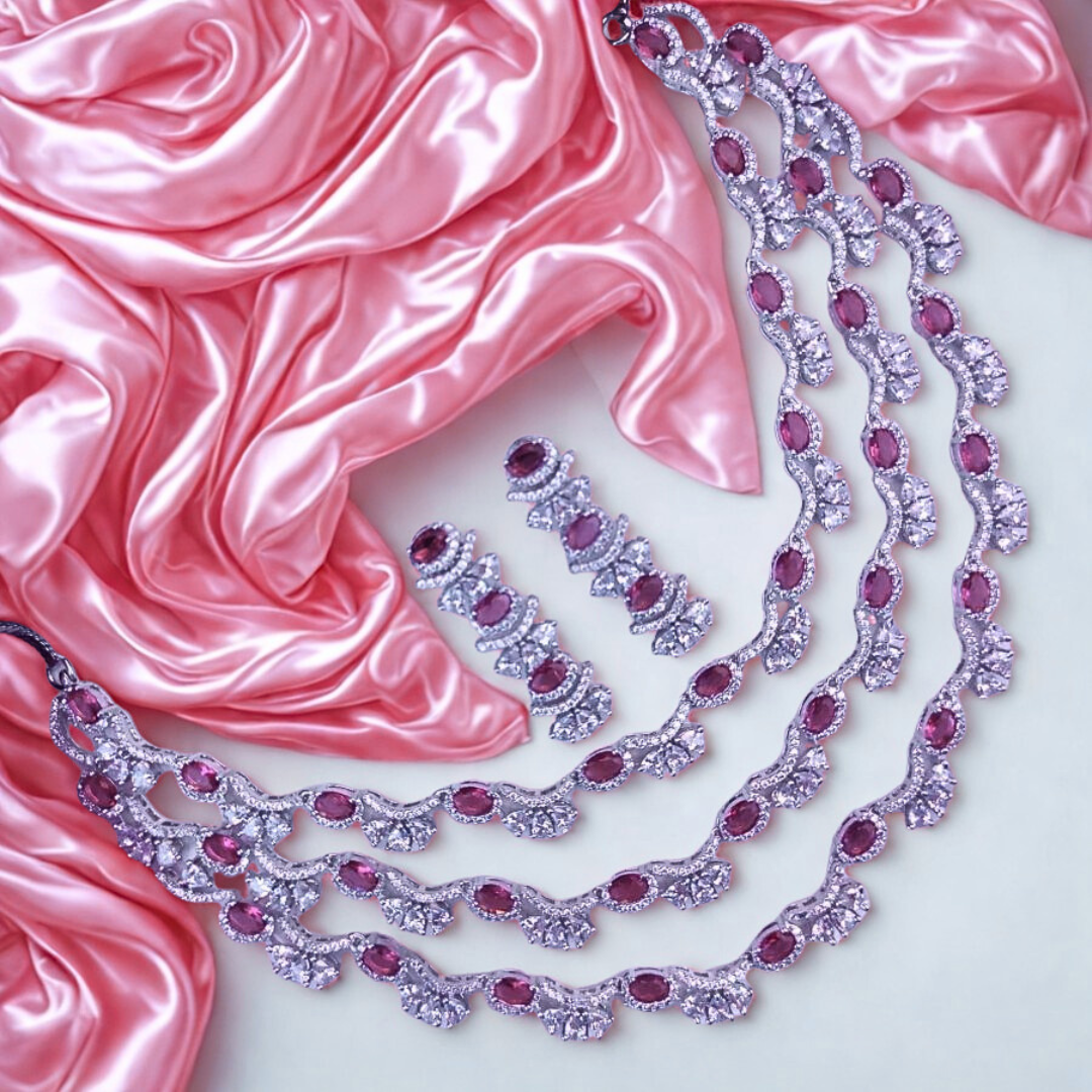 RoyalGraceAmericanDiamondNecklaceSet-RED-ADNeck8930