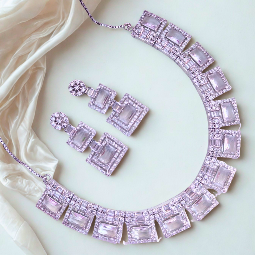 RoyalSparkleADNecklaceSetwithEarrings_Wedding_PartyWear-WhiteColourADNeck7949
