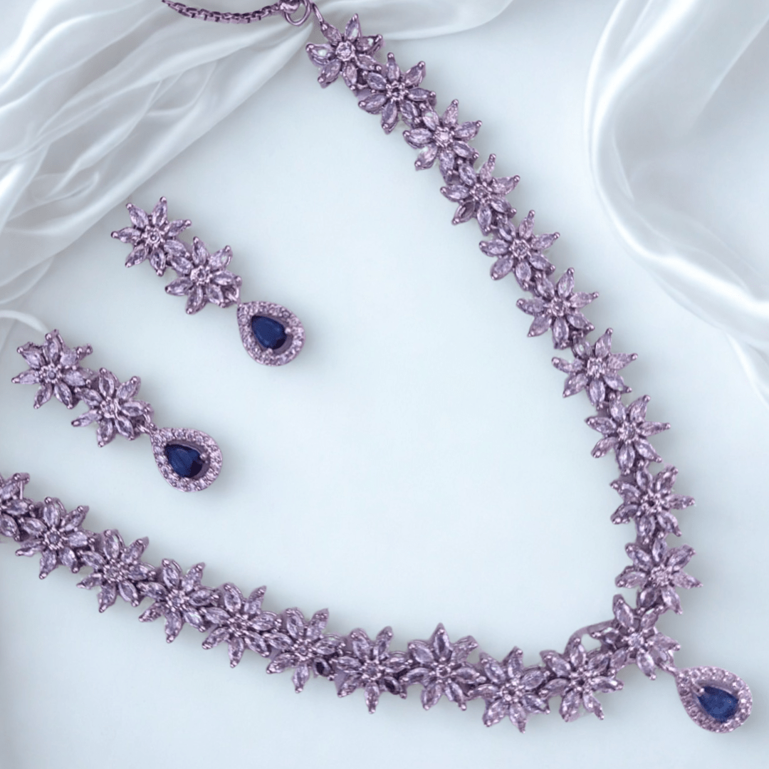 The Sparkle Trio – American Diamond Jewelry Set of 3 (Necklace + 2 Pendants) - Bellavera Jewels