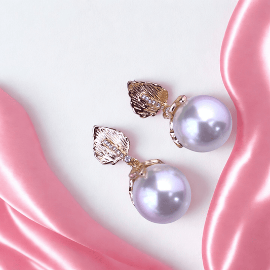 Anti - Tarnish Pearl Drop Earrings - Elegant Party wear Jewellery for Women - Bellavera Jewels