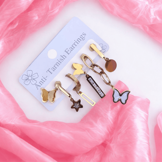 GlowBloom Combo of 4 💖 - Anti - Tarnish Jewellery for Effortless Elegance - Bellavera Jewels