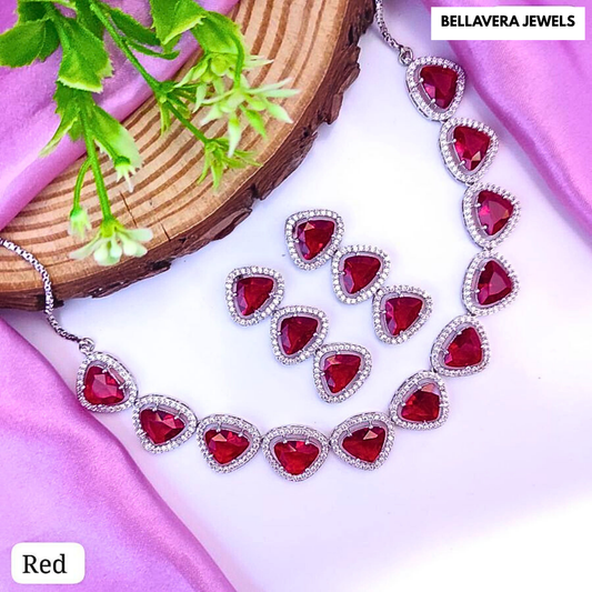 BoldHeartstoneNecklaceSet-RED-ADNeck8531