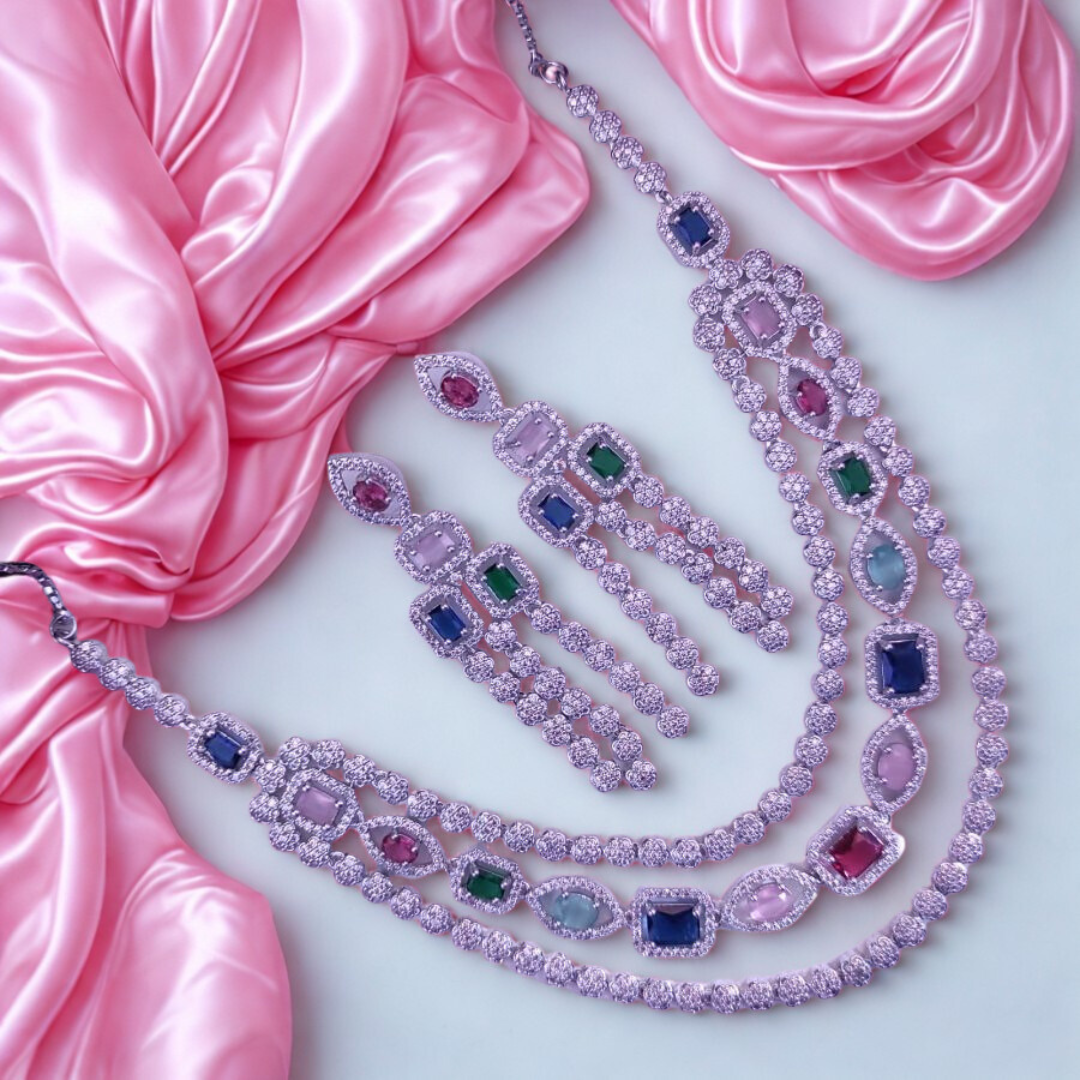 BridalGrandAmericanDiamondNecklaceSet-MULTI-ADNeck8915