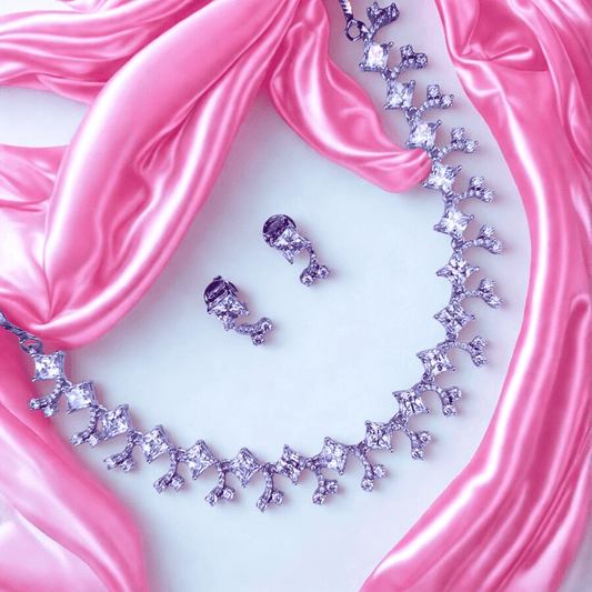 Dazzling Princess - Cut AD Necklace Set - Bellavera Jewels