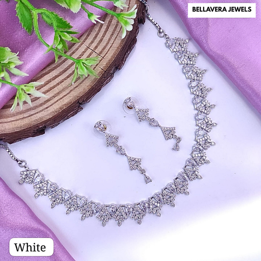 Designer Necklace Set with Sparkling Teardrop Stones