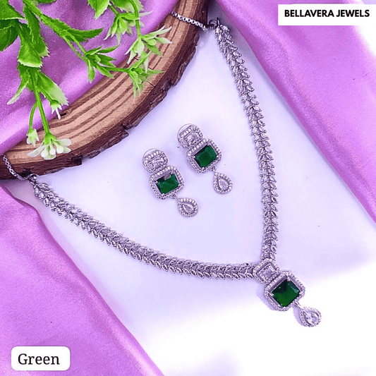 Elegant American Diamond Necklace Set - Bellavera Jewels