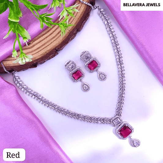 Elegant American Diamond Necklace Set - Bellavera Jewels
