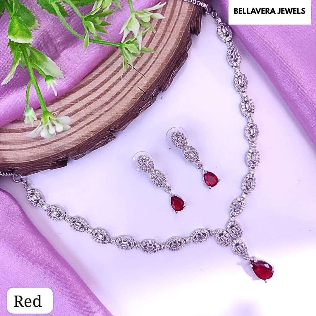 ElegantDropStoneNecklaceSet-RED-ADNeck8654