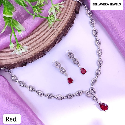ElegantDropStoneNecklaceSet-RED-ADNeck8654