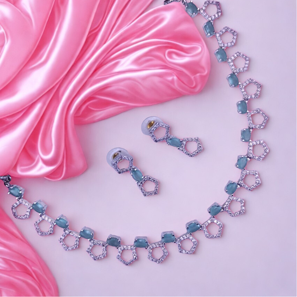 ElegantHexaSparkAmericanDiamondNecklaceSet-MINT-ADNeck8951