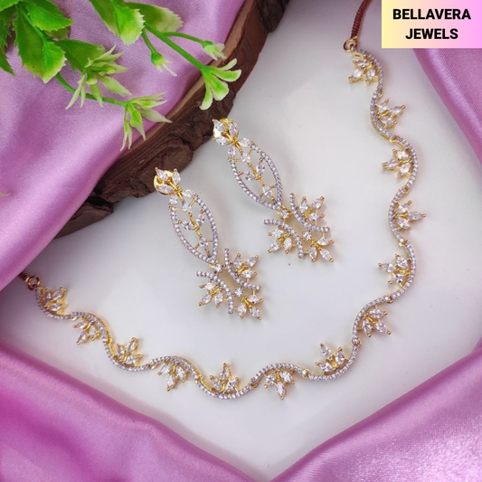 ElegantLeafPatternCZNecklaceSetforWomen-GOLDEN-ADNeck9013