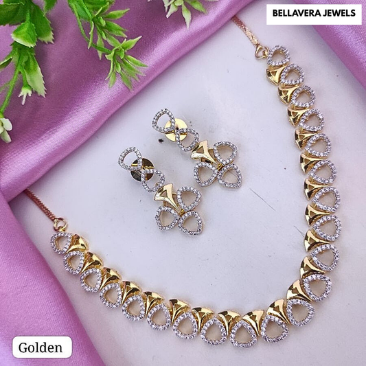 ElegantLoopDesignNecklaceSetwithMatchingEarrings-GOLDEN-ADNeck8741