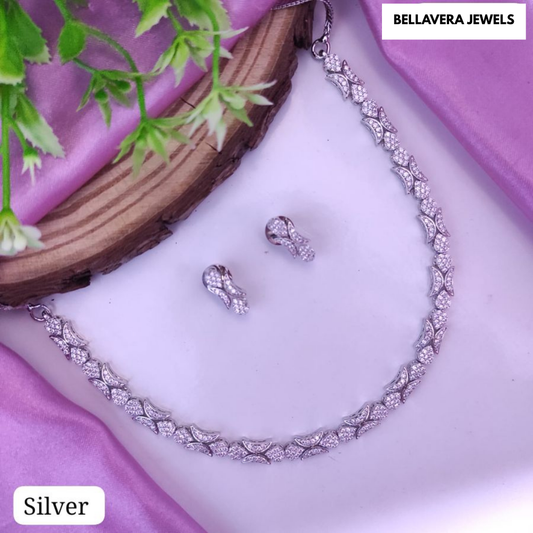 ElegantNecklaceSetwithLeafMotif-SILVER-ADNeck8759