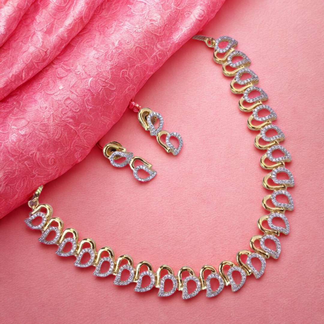 ElegantTear_DropCZAmericanDiamondNecklaceSet-GOLDEN-ADNeck9004