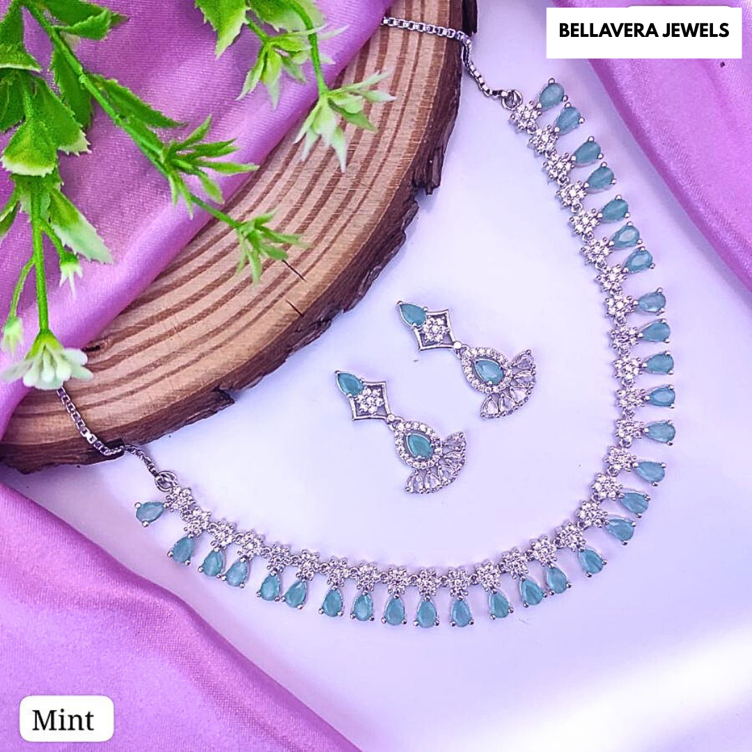 ElegantTeardropNecklaceSet-MINT-ADNeck8518