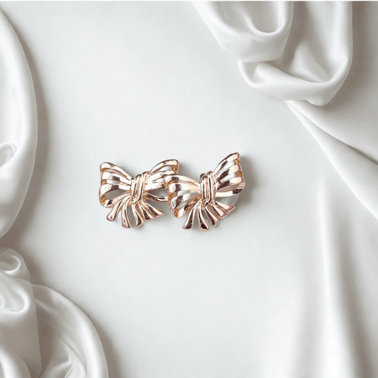 Gold Bow Stud Earrings for Women - Cute Daily Wear Earrings - Bellavera Jewels