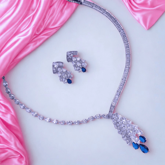 Modern American Diamond Necklace Set - Bellavera Jewels