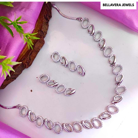 ModernLinkCharmNecklaceSet-SILVER-ADNeck8686